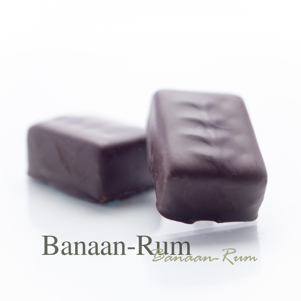 Een tropisch combinatie tussen banaan en een rum ganache.