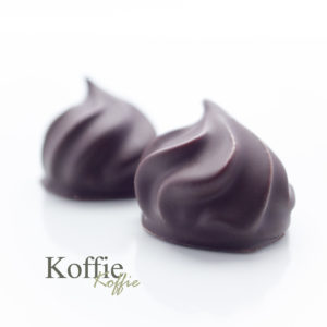 Een koffie ganache gezet met echte Rode Pelikaan Koffie.